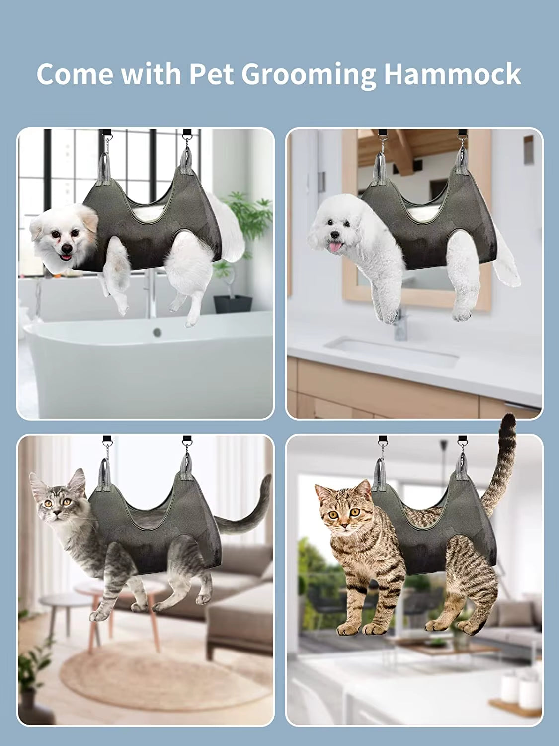 Dog Hair Trimmer Dog Grooming Kit 4 in 1 Dog Clippers Nail Trimmers Cordless Pet Hair Clippers Cat Paw Trimmers Grooming Hammock