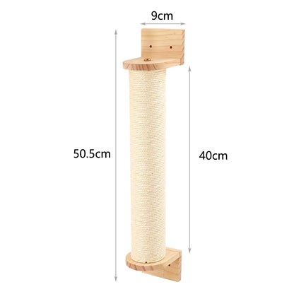 Cat Climbing Shelf Wall Mounted Four Step Stairway with Sisal Scratching Post for Cats Tree Tower Platform Jumping Pet Furniture