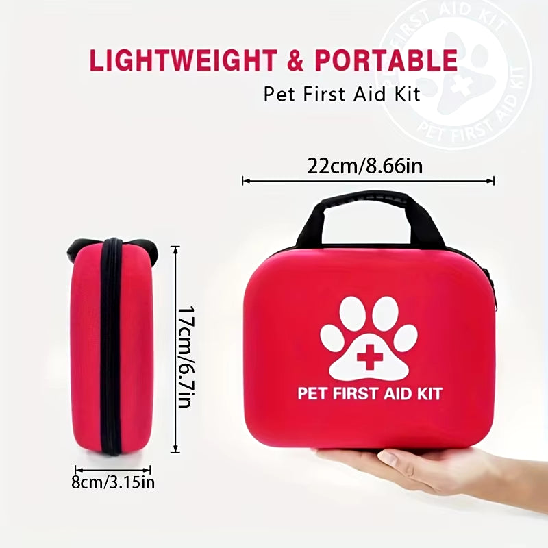 127 Compact Dog and Cat Travelling First Aid Kit with Emergency Supplies and Pet First Aid Manual for Hiking, Camping and Huntin