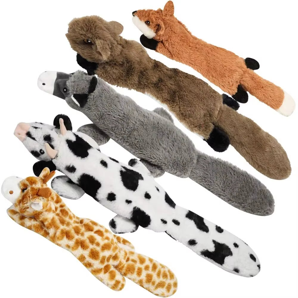 Dog Chew Toys Squeaker Squeaky Pet Dog Plush Toys Stuffingless Fox Fur Toys for Small Medium Large Dog Pets Supplies 1PC