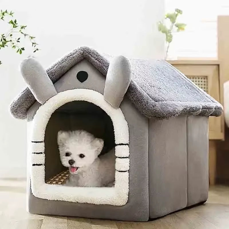 Indoor Warm Dog House Soft Pet Bed Tent House Dog Kennel Cat Bed with Removable Cushion Suitable for Small Medium Large Pets