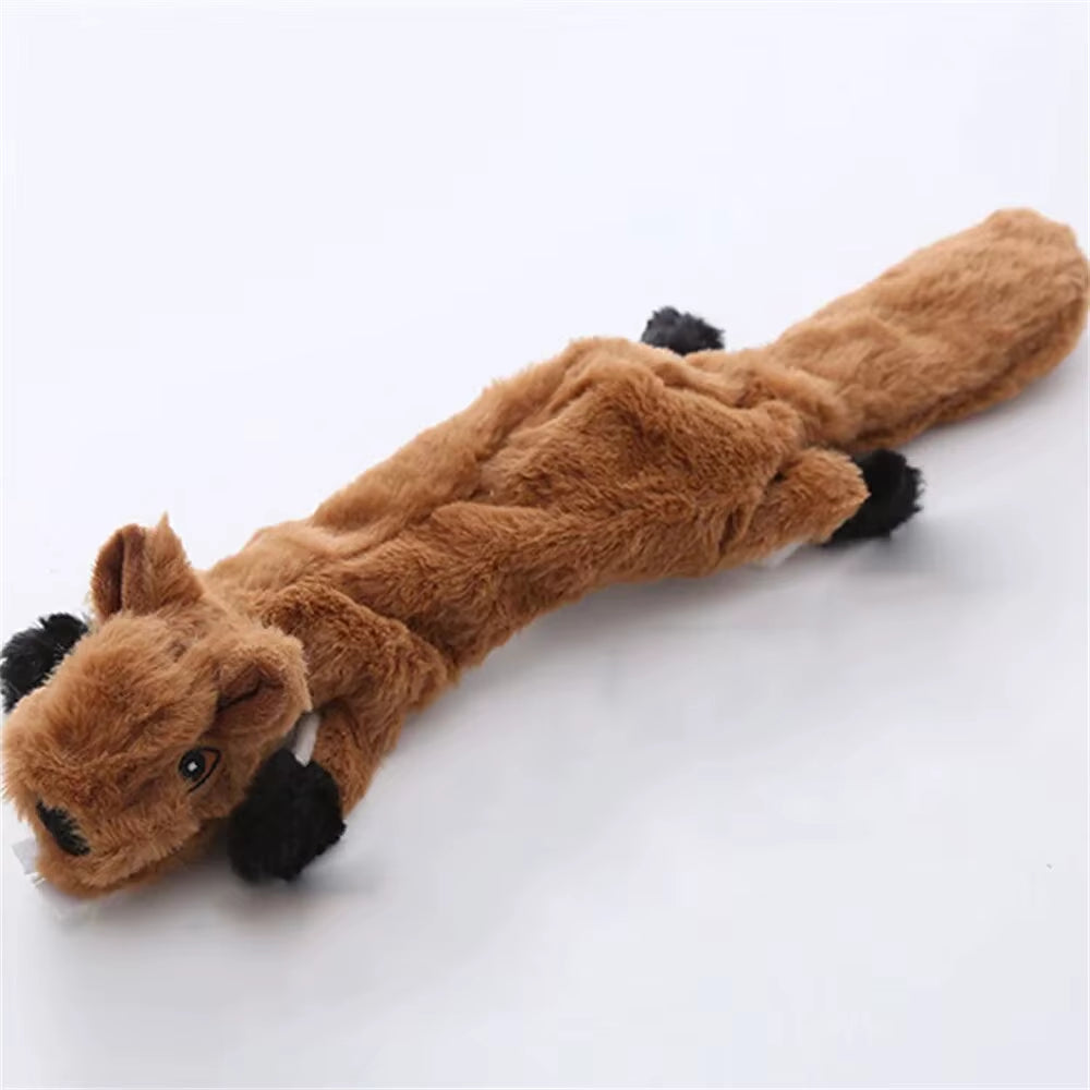 Dog Chew Toys Squeaker Squeaky Pet Dog Plush Toys Stuffingless Fox Fur Toys for Small Medium Large Dog Pets Supplies 1PC