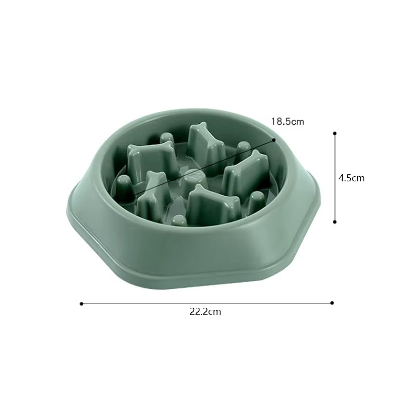 Pet Slow Food Bowl Anti-Choking Feeder PP Plastic Dish Bowl Home Dog Eating Plate Anti-Gulping Feeding Supplies