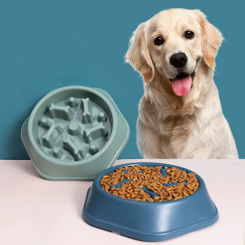 Pet Slow Food Bowl Anti-Choking Feeder PP Plastic Dish Bowl Home Dog Eating Plate Anti-Gulping Feeding Supplies