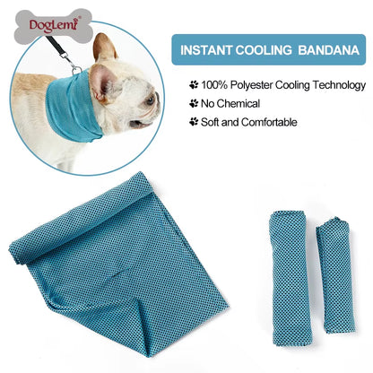 Breathable Cooling Dog Bandana Scarf for Pet Small Dogs Bulldog Summer Polyester Sunstroke Cooling Neck Wrap Dog Collar Perro