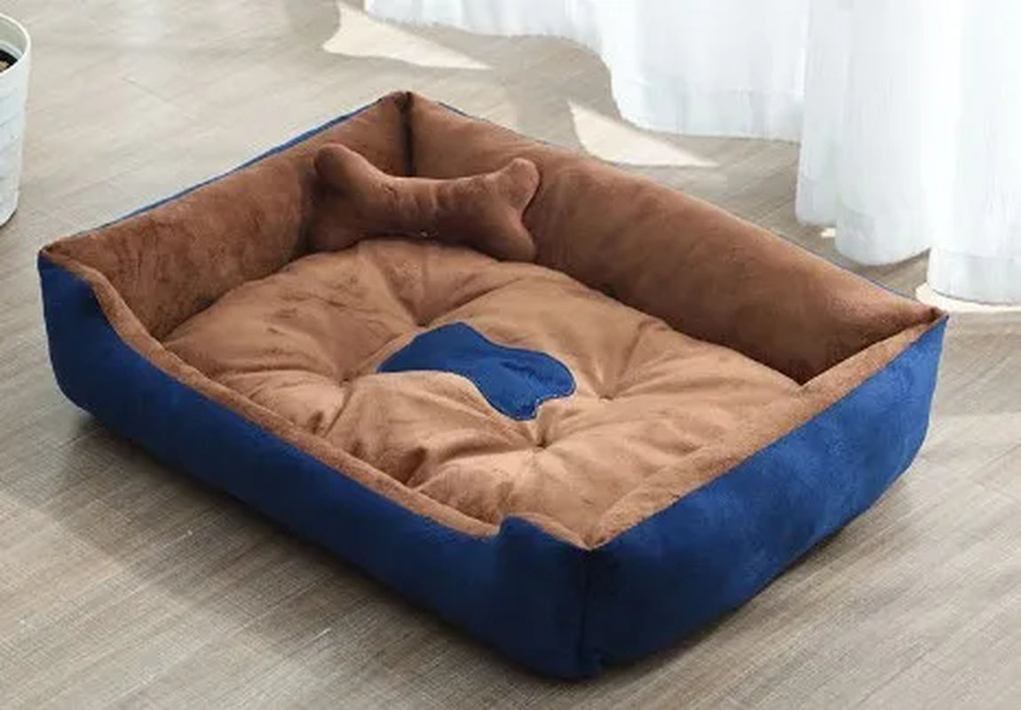 Removable Plush Pet Large Dog Bed Sofa House Mat Kennel Winter Warm Cat Pad Washable Calming Cushion Blanket Cover Nest Car New